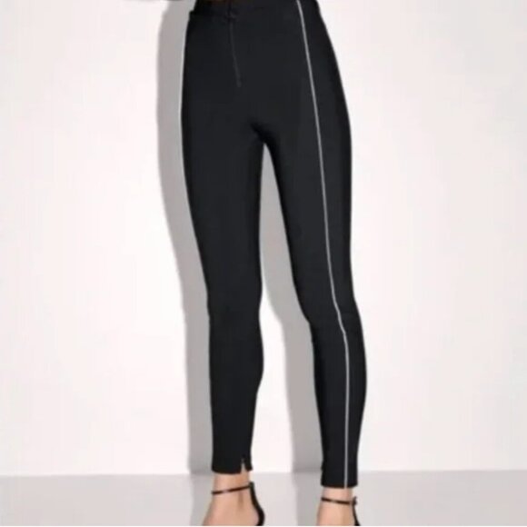 ZARA BLACK RHINESTONE HI-RISE LEGGINGS PANTS Size XS NEW WITHOUT TAG!